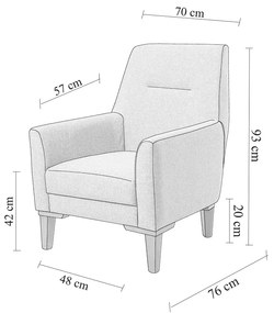 Dizajnová sedačka s kreslom Malisha tmavomodrá