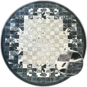 Okrúhly koberec Porte 2054 Koło GREY – sivý s geometrickým vzorom Rozmer: 80 cm