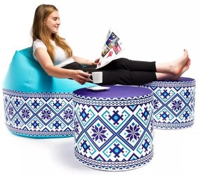Sedací vak Viper Outdoor Folk – pohodlie s ľudovým štýlom do interiéru aj exteriéru Farba: Folk 1 - M2 modrý