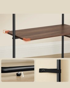 Otevřená šatní skříň Horna 153,6 cm černá/hnědá