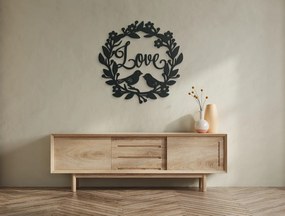 drevko Drevený veniec na dvere Love Rozmer obrazu: 44 x 44,5 cm, Farba dekorácie: Čierna