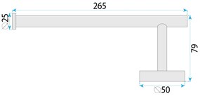 Rea Modern, kúpeľňový vešiak na uterák 26,5cm, 6610a, brúsená oceľ, REA-98014