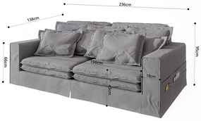 Svetlosivá pohovka 236 cm Nora – Ropez