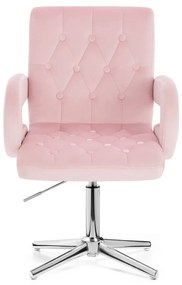LuxuryForm DESIGN Stolička BOSTON VELUR na striebornom kríži - svetlo ružová