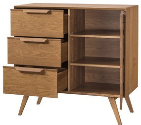 Komoda Leo 12 II 105 cm z masivu dub Rustikal karamelový