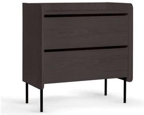 Čierna vysoká komoda v dekore duba 80x82 cm Wrap – Bonami Selection