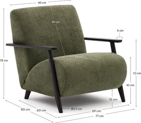 Zelené ženilkové kreslo Meghan – Kave Home