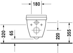 DURAVIT Starck 3 závesné WC Comfort s hlbokým splachovaním, 360 mm x 545 mm, 2215090000