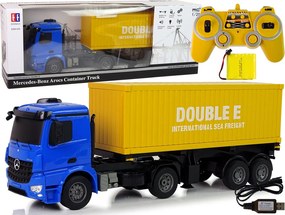 Double E Veľké RC nákladné auto Mercedes Arocs modré 1:20 kontajner 58 cm