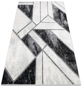 Koberec EMERALD exkluzívny 81953 glamour, styl marmur, geometrický čierny / strieborný
