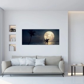 Obraz - Pláž s splnom (120x50 cm)