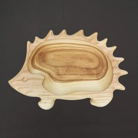 AMADEA Drevená miska ježko, masívne drevo, 21 cm