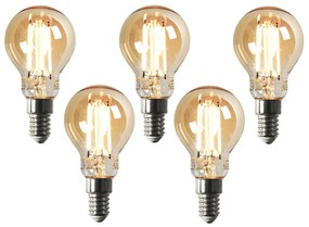 Sada 5 ks Smart E14 stmievateľná v Kelvinovej LED lampe P45 goldline 4,9W 470 lm 1800-4000K