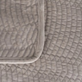 Sivý zamatový prešívaný pléd 180x260 cm – Ixia