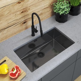Gamma Gamma, 1-komorový nerezový drez 750x450x210 mm, čierna, GMA-S7545-BK