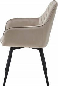 Otočné Kreslo NANA  -béžový zamat / čierne nohy