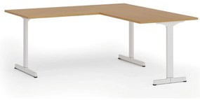 Kancelársky stôl PRIMO BETA L, 180x180 cm, biela podnož, buk