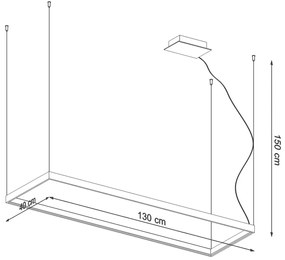 Závesné LED svietidlo Tuula l, 1x LED 50w, 3000k, b