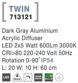 Vonkajšie LED lampa Twin