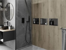 Mexen X-Wall-R, polica na zapustenie s prírubou  30 x 20 cm, grafitová matná - 19E0302010