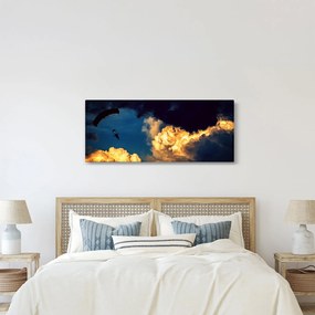 Obraz parašutistu v oblakoch (120x50 cm)
