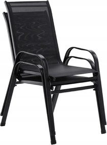 TRENDIE Záhradné stoličky sada 4ks čierne