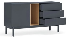 Tmavosivá nízka komoda 137x76 cm Corvo - Teulat