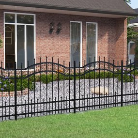 Záhradný plot s hrotmi čierny 140 cm oceľ s práškovým nástrekom 151085