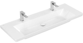 VILLEROY &amp; BOCH Subway 3.0 umývadlo na skrinku s dvomi otvormi, bez prepadu, 1300 x 470 mm, biela alpská, 4A70D101