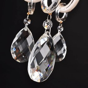 Toolight - Krištáľový závesný luster 6xE14 60W 392183, strieborná, OSW-04007