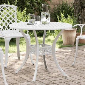 Záhradný stôl biely Ø90x75 cm liaty hliník 4002809