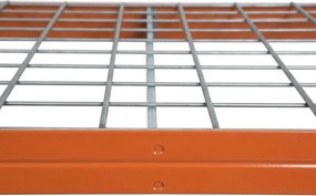 Kovové regály RIVET PRO 252x90x45 oceľová mriežka 5 úrovní modro-oranžová