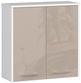Kúpeľňová skrinka FIN W 60 cm 2D biela / cappuccino, lesk