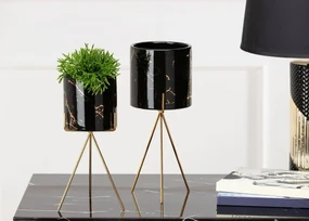 Kvetináč na stojane Emma 32 cm čierny