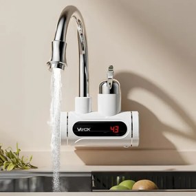 Prietokový ohrievač vody s LED displejom 3000W/230V IPX4 biela