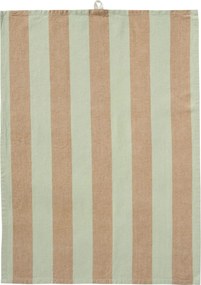 Ib Laursen Bavlnená utierka Linus Light Green / Light Brown 50 × 70 cm