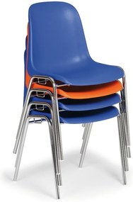 Plastová jedálenská stolička ELENA, čierna, chrómované nohy