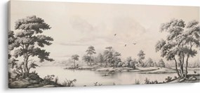 Obraz - Vintage kresba krajiny (120x50 cm)