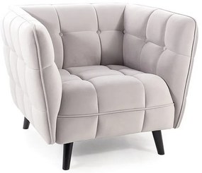 Kreslo Castello Velvet, svetlo sivá / čierna