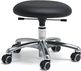 Mobilná stolička BETA, výška 300-380 mm, umelá koža, čierna