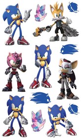 3D Samolepky Sonic, 8 x 14 cm