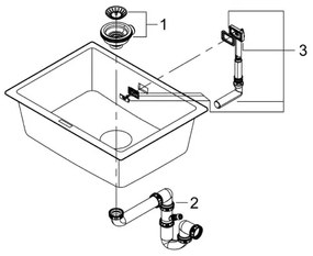 GROHE 31655AP0 - Drez K700U 610 × 460 mm čierny kameň/čierna