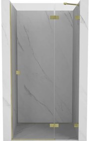 Mexen, Mexen Lunar pravé otočné sprchové dvere 110 cm, transparentné, brúsené zlato - 834-110-000-55-00-P