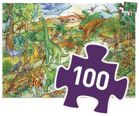 Vyhľadávacie puzzle s plagátom - Dinosaury - 100 ks