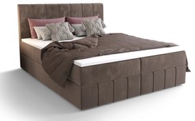 Manželská posteľ Boxspring 180 cm Barack (hnedá) (s matracom a úložným priestorom). Vlastná spoľahlivá doprava až k Vám domov. 1046400