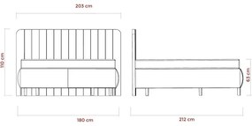 Čalúnená posteľ ALEXA 180x200 cm s matracmi a úložným priestorom, béžová