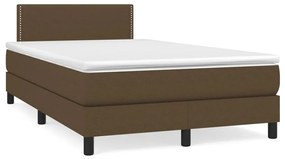 Boxspring posteľ s matracom a LED tmavohnedá 120x190 cm látka 3270035