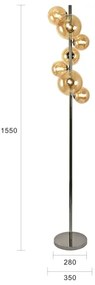 Brilagi - LED Stojacia lampa MILLA 7xG9/3W/230V čierny chróm/zlatá