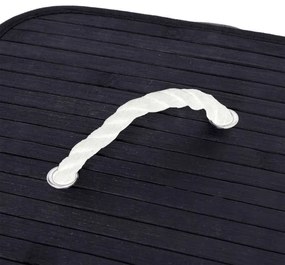 Rohový kôš na bielizeň 60 l bambusový čierny