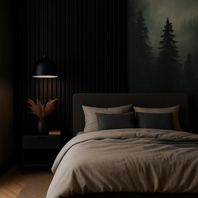 3D Drevené lamely na stenu na filci 255x46cm - ČIERNE